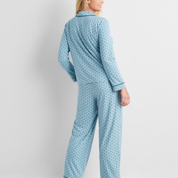 #1033 State of Day Women's Packaged Notched-Collar Pajama Set - Picture 3 of 4